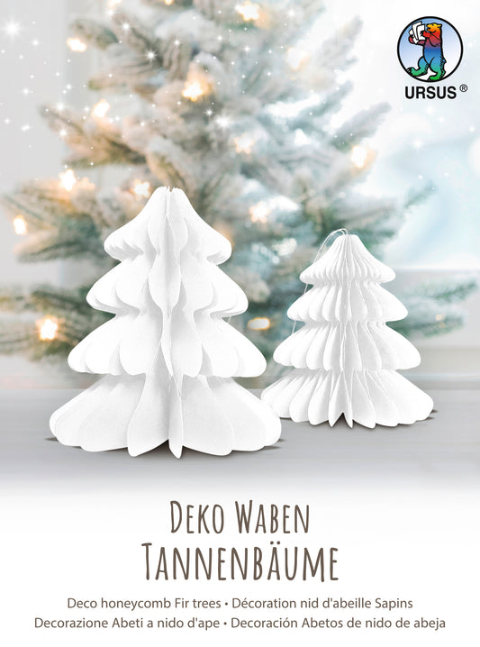 URSUS Deko Waben 14.5x20cm 24290001F Tannenbäume weiss