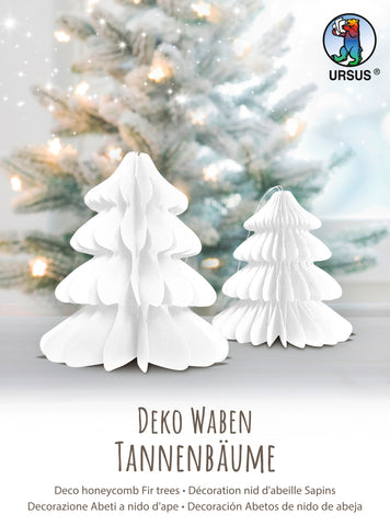 URSUS Deko Waben 14.5x20cm 24290001F Tannenbäume weiss