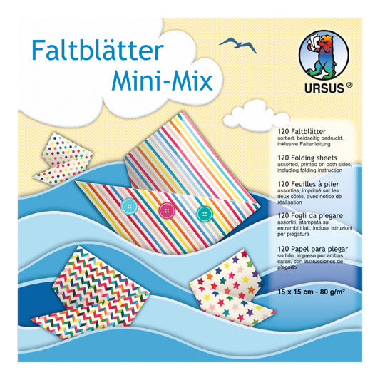 URSUS Faltblätter Origami 15×15cm 3005599F Mini Mix ass. 120 Blatt