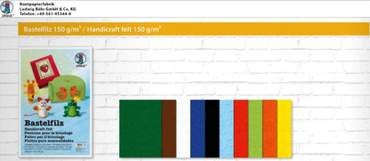 URSUS Bastelfilz 20x30cm 4170013 dunkelgelb,150g 10 Stück