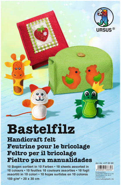 URSUS Bastelfilz 20x30cm 4170099 10 Farben ass.