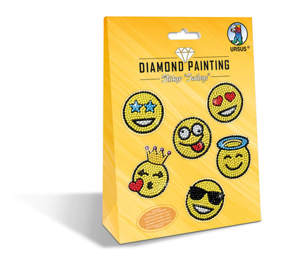 URSUS Diamond Sticker Smileys 43500006 10x15cm 2 Bogen