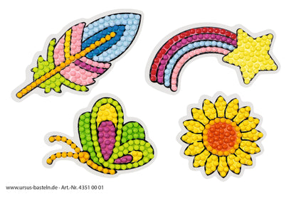URSUS Diamond Sticker Magic 43510001 2 Karten, 2 Anhänger