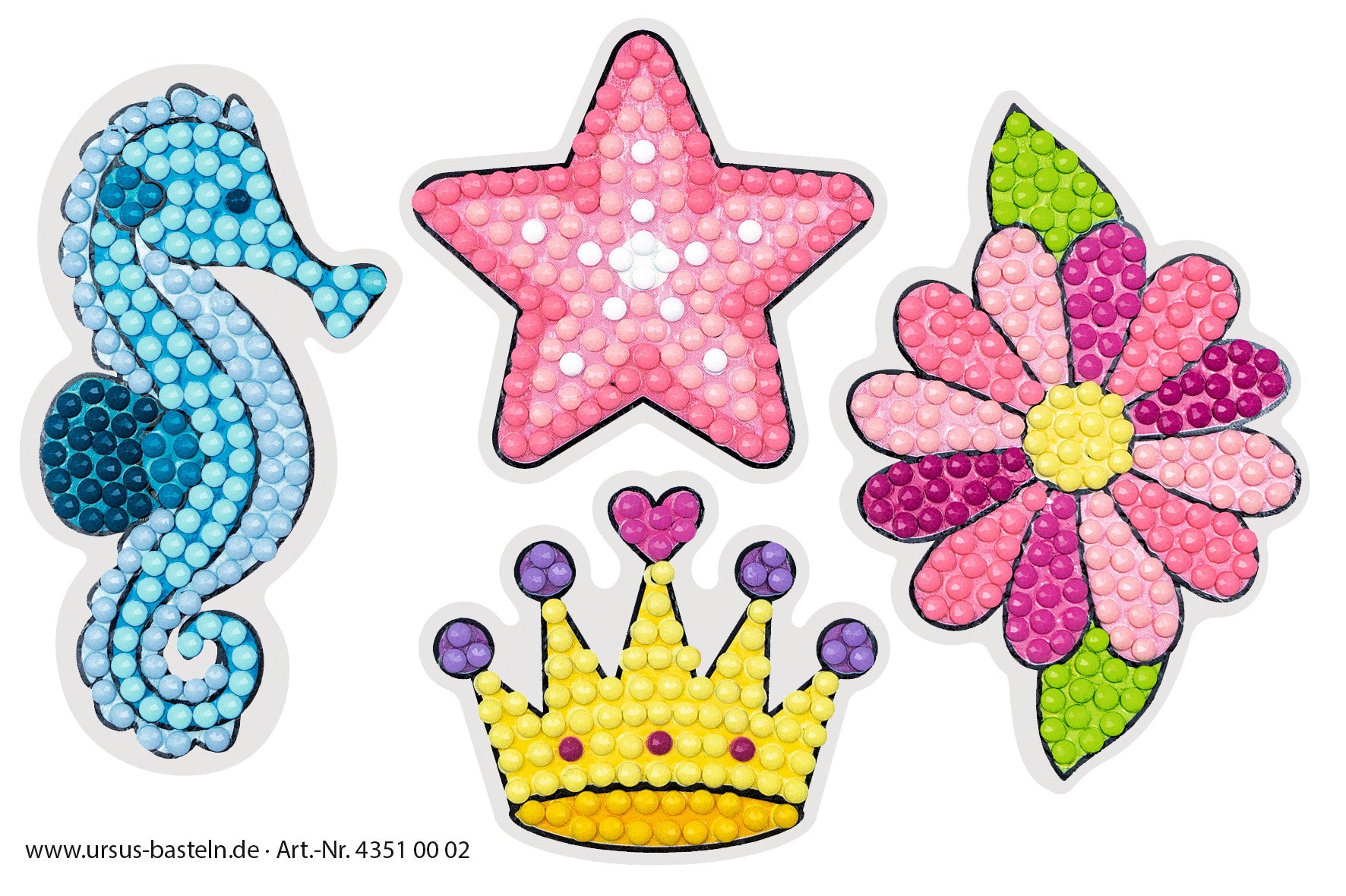 URSUS Diamond Sticker Princess 43510002 2 Karten, 2 Anhänger