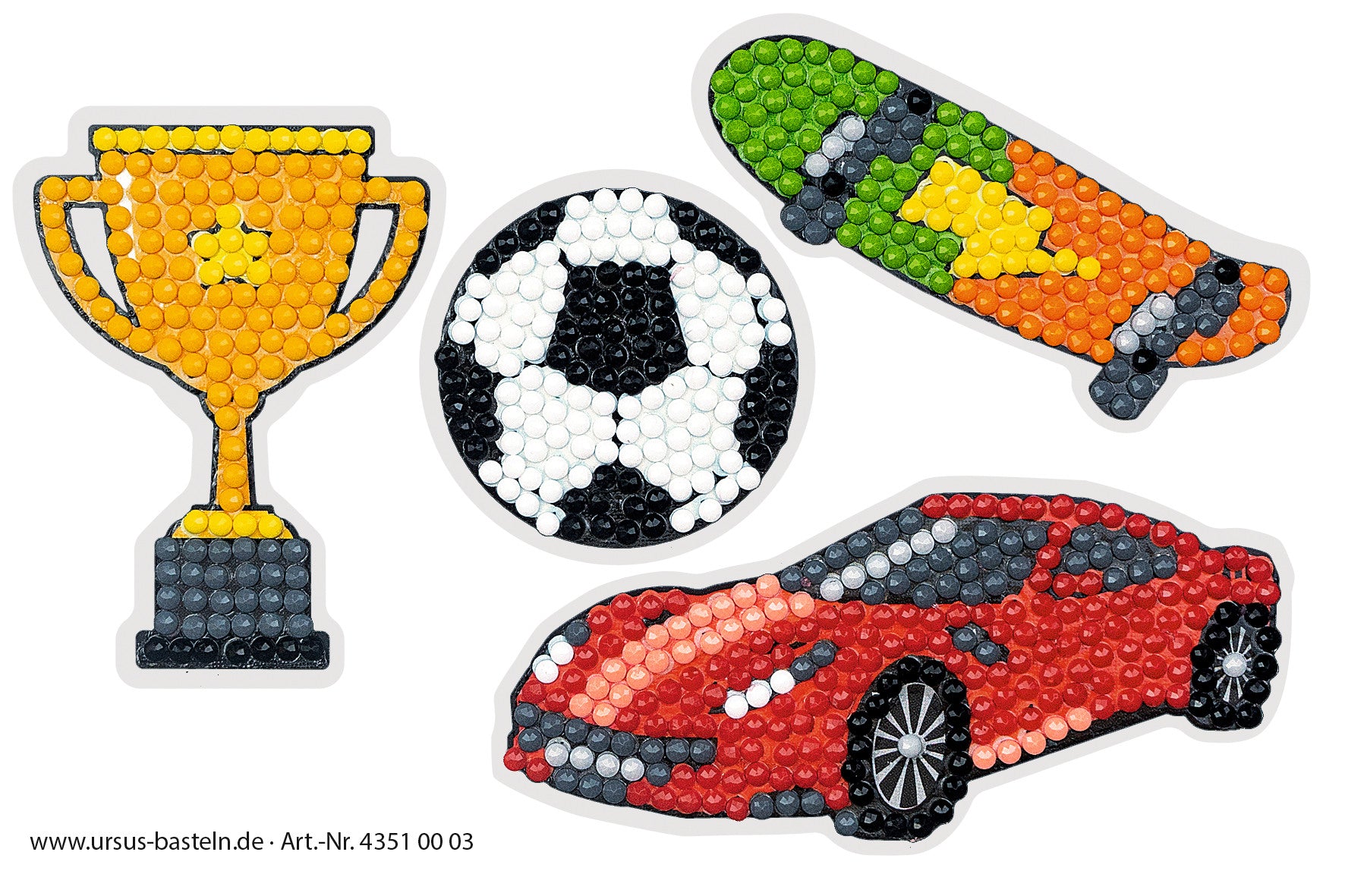 URSUS Diamond Sticker Sports 43510003 2 Karten, 2 Anhänger