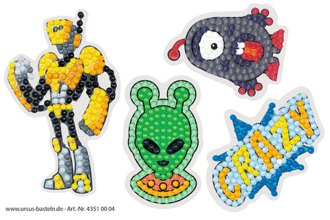 URSUS Diamond Sticker Galaxy 43510004 2 Karten, 2 Anhänger