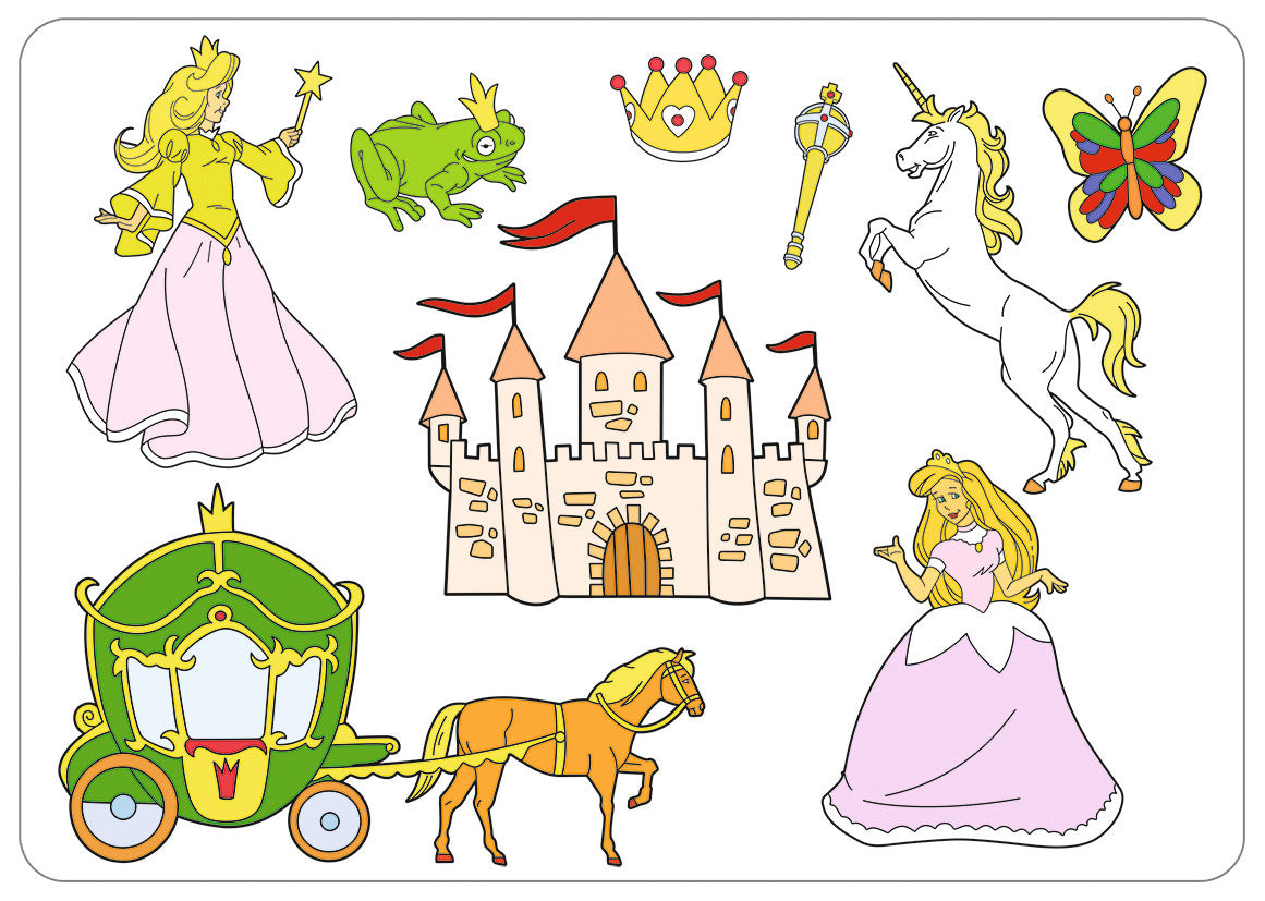 URSUS Schablonen Set 1 Princess 44100001 26.8x18.9x0.2cm 6 Stück