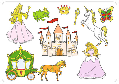 URSUS Schablonen Set 1 Princess 44100001 26.8x18.9x0.2cm 6 Stück