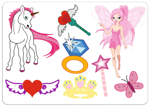 URSUS Schablonen Set 1 Princess 44100001 26.8x18.9x0.2cm 6 Stück