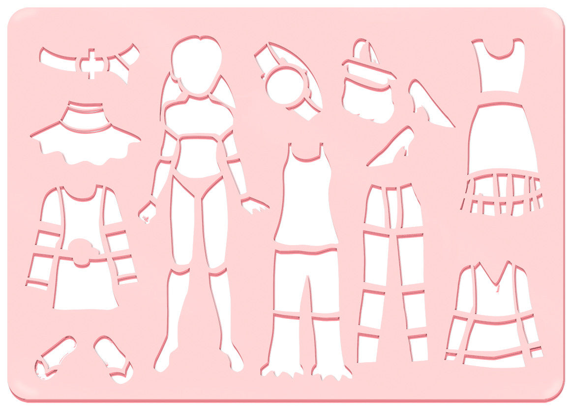 URSUS Schablonen Set 1 Princess 44100001 26.8x18.9x0.2cm 6 Stück