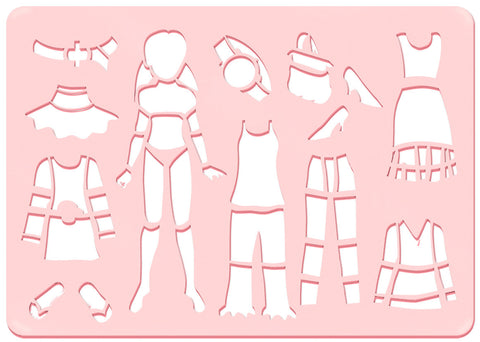 URSUS Schablonen Set 1 Princess 44100001 26.8x18.9x0.2cm 6 Stück