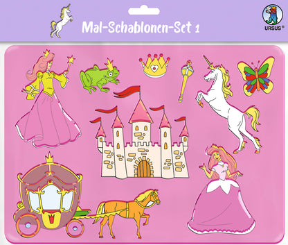 URSUS Schablonen Set 1 Princess 44100001 26.8x18.9x0.2cm 6 Stück