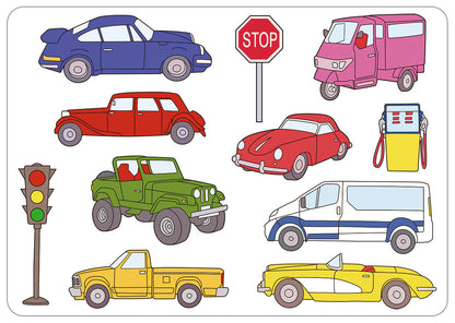 URSUS Schablonen Set 2 Cars 44100002 26.8x18.9x0.2cm 6 Stück