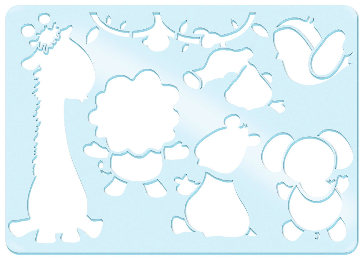 URSUS Schablonen Set 3 Tiere 44100003 26.8x18.9x0.2cm 6 Stück