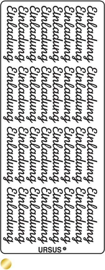URSUS Kreativ Sticker 59100002 Einladung gold