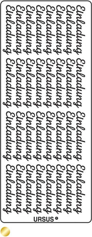 URSUS Kreativ Sticker 59100002 Einladung gold