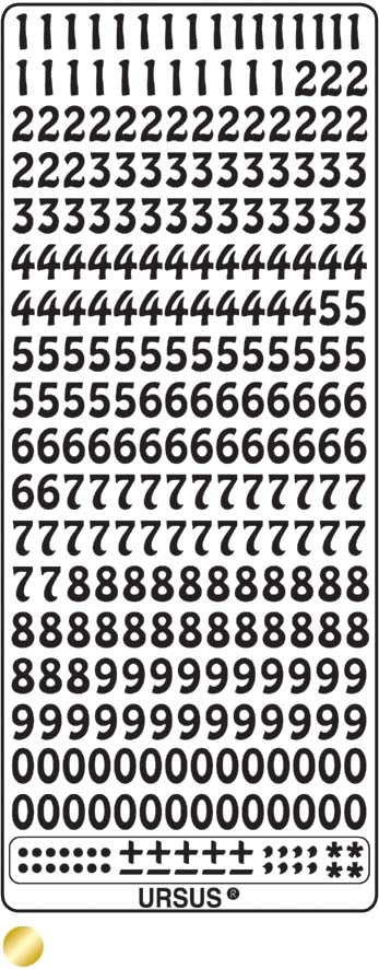 URSUS Kreativ Sticker 59100015 Zahlen gold
