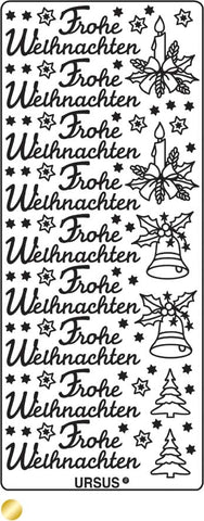 URSUS Kreativ Sticker 59100058 Frohe Weihnachten gold