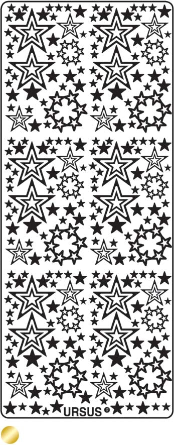 URSUS Kreativ Sticker 59100065 Sterne gold