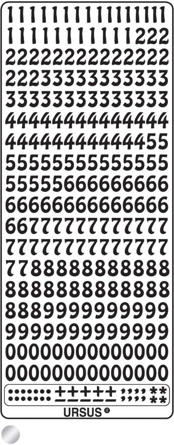 URSUS Kreativ Sticker 59110015 Zahlen silber