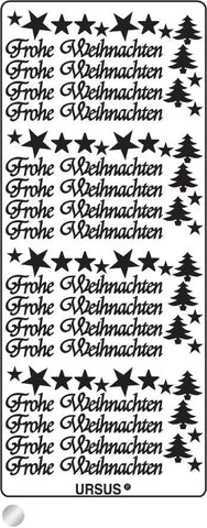 URSUS Kreativ Sticker 59110059 Frohe Weihnachten silber