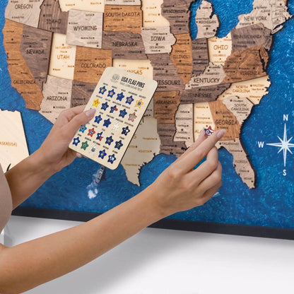 Goditi The Wood - Spille Appiccicose Con Bandiera USA - 🇺🇸 Mostra Il Tuo Patriottismo! - Decora La Tua Mappa Con Stile 🗺️