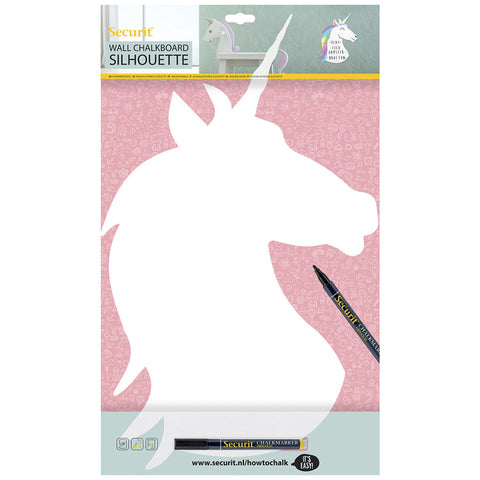 Securit® Wandkreidetafel Silhouette, Unicorn Weiss, 30x49cm