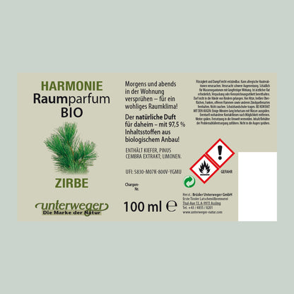 BIO Raumparfum Zirbe Unterweger – Raumduft Waldduft Natur