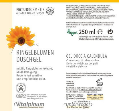 Ringelblumen Duschgel Unterweger – Naturkosmetik con Calendula per pelle sensibile e delicata