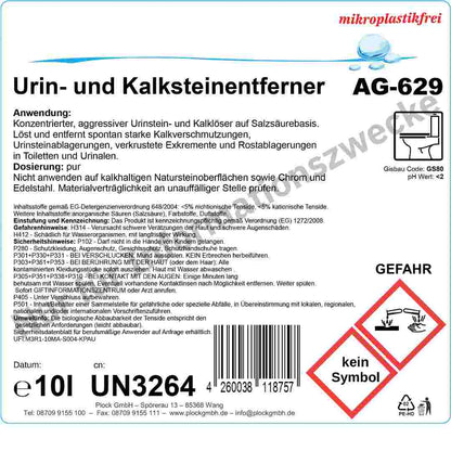 Détartrant urine et calcaire, rouge, pH <2, produit dangereux, 10 litres