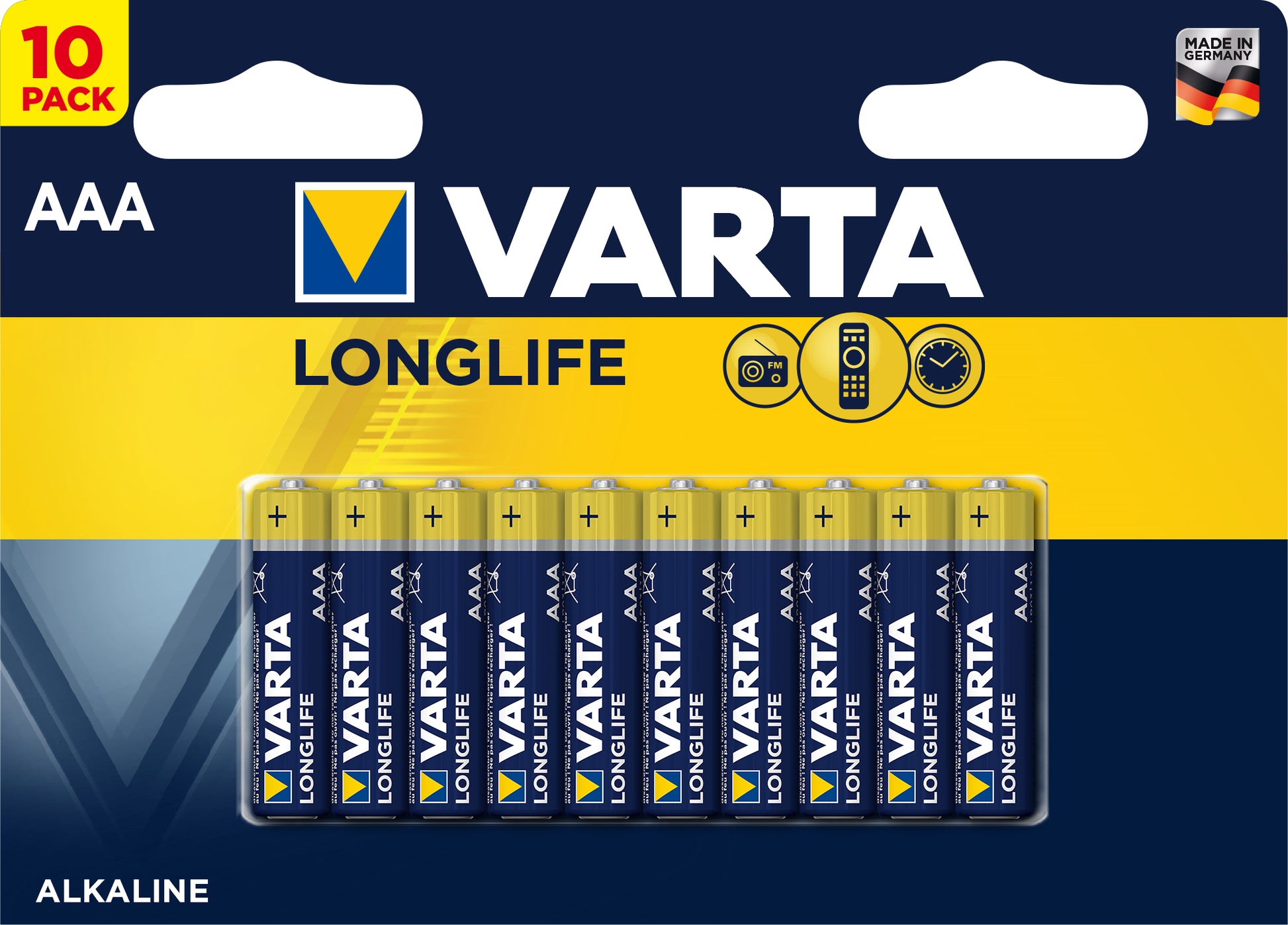 VARTA Batterie 4103101461 Longlife, AAA/LR03, 10 Stück