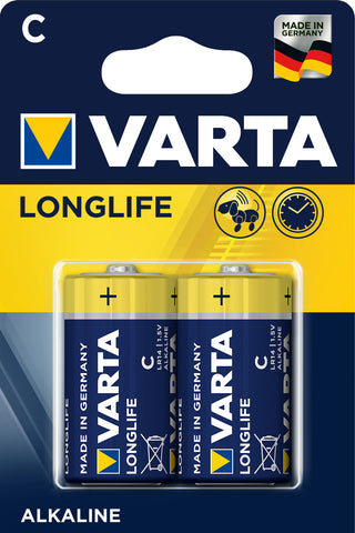 VARTA Batterie 4114101412 Longlife, C/LR14, 2 Stück