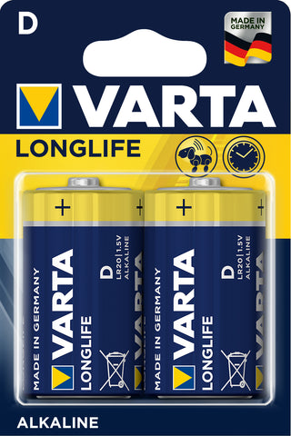 VARTA Batterie 4120101412 Longlife, D/LR20, 2 Stück