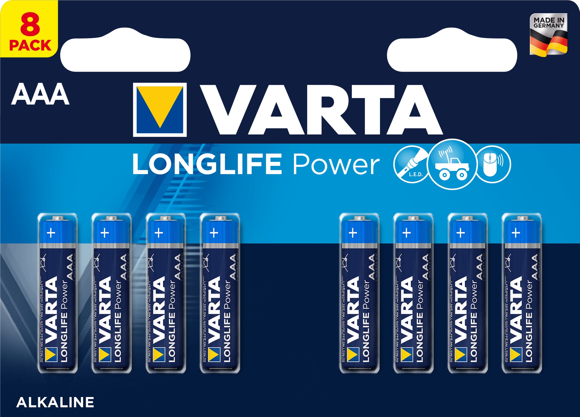 VARTA Batterie Longlife Power 4903121418 AAA/LR03, 8 Stück