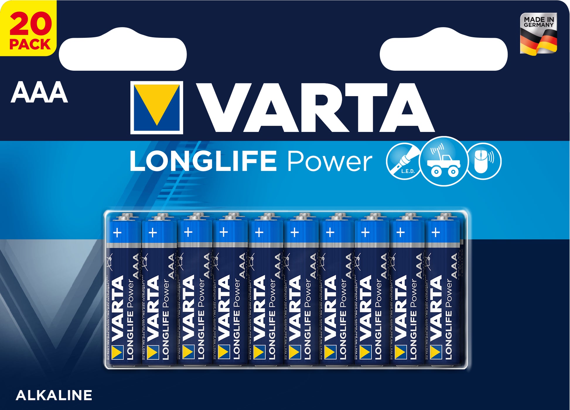 VARTA Batterie Longlife Power 4903121420 AAA/LR03, 20 Stück