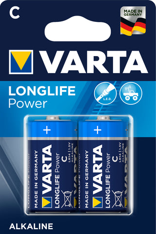 VARTA Batterie Longlife Power 4914121412 C/LR14, 2 Stück