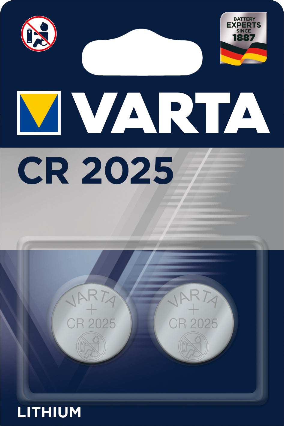 VARTA Knopfzelle 6025101402 CR2025, 2 Stück