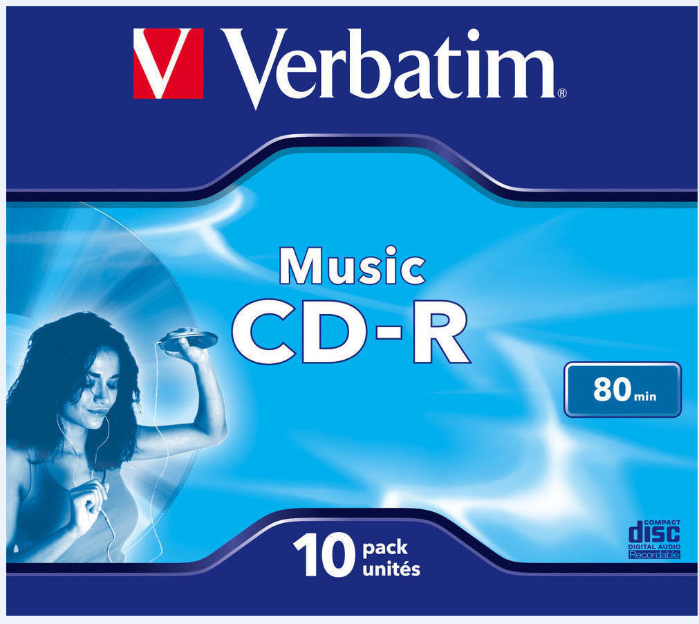 VERBATIM CD-R Jewel 80MIN/700MB 43365 52x Audio 10 Pcs