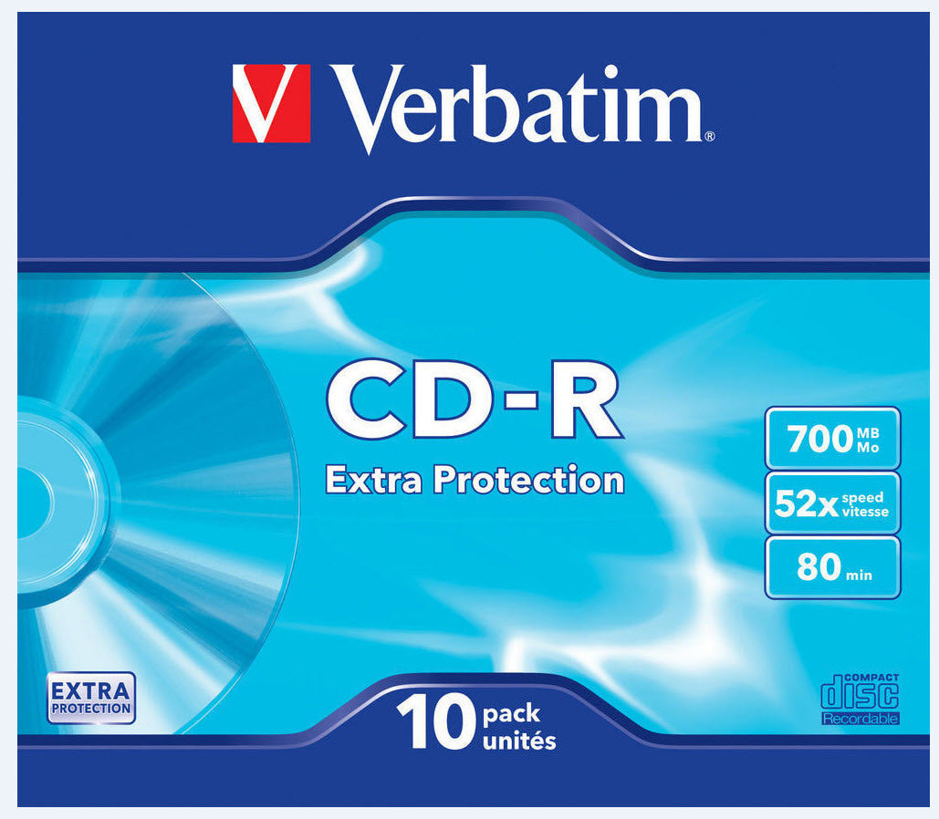 VERBATIM CD-R Wrap 80MIN/700MB 43415 52x 10 Pcs