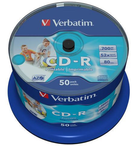 VERBATIM CD-R Spindle 80MIN/700MB 43438 52x fullprint o.L 50 Pcs