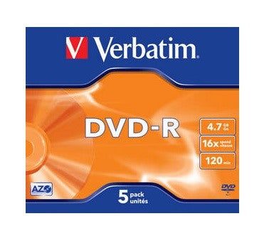 VERBATIM DVD-R Jewel 4.7GB 43519 1-16x 5 Pcs