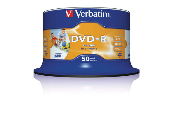 VERBATIM DVD-R Spindle 4.7GB 43533 1-16x fullprint o.L 50 Pcs