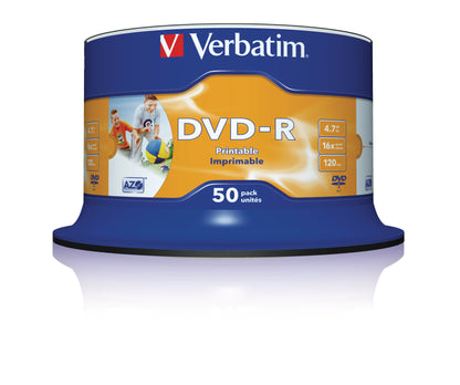 VERBATIM DVD-R Spindle 4.7GB 43533 1-16x fullprint o.L 50 Pcs