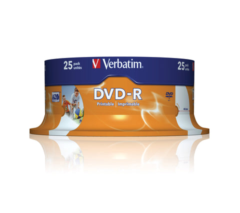 VERBATIM DVD-R Spindle 4.7GB 43538 1-16x fullprint 25 Pcs