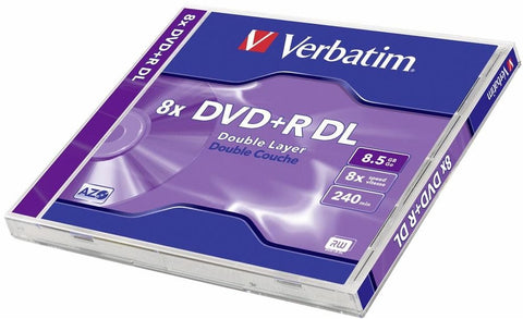 VERBATIM DVD+R Jewel 8.5GB 43541 8x DL Matt Silver 5 Pcs