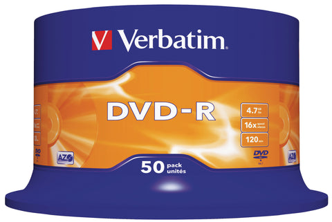 VERBATIM DVD-R Spindle 4.7GB 43548 1-16x 50 Pcs