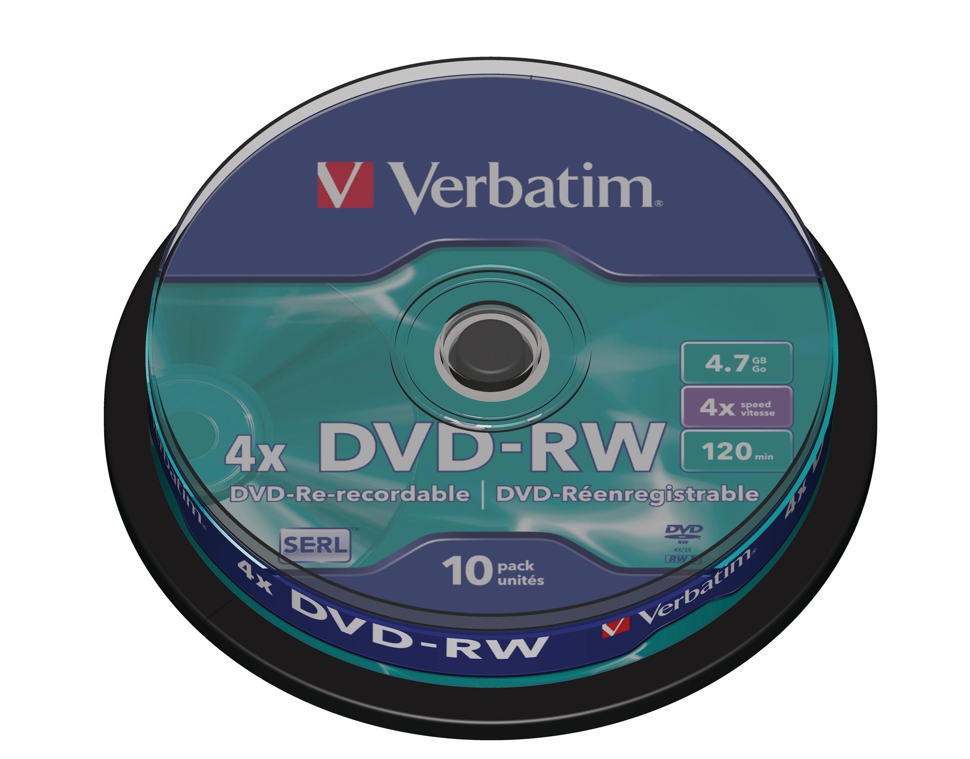 VERBATIM DVD-RW Spindle 4.7GB 43552 1-4x 10 Pcs