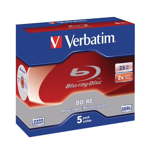 VERBATIM BD-RE Jewel 25GB 43615 1-2x 5 Pcs