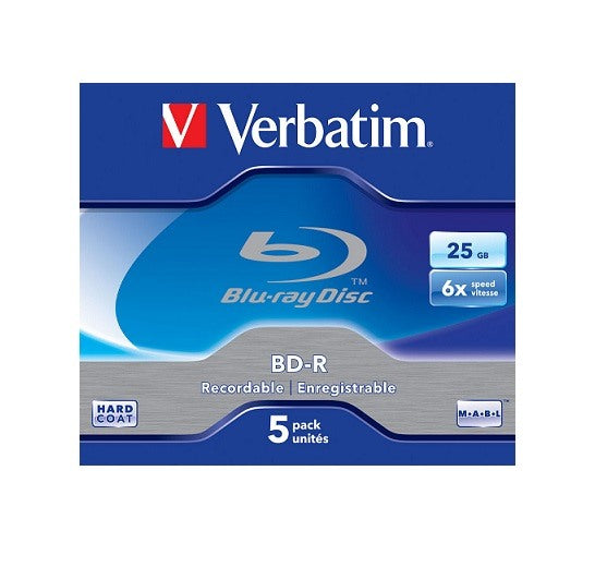 VERBATIM BD-R Jewel Case 25GB 43715 6x Scratchguard 5 Pcs