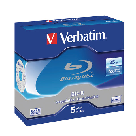 VERBATIM BD-R Jewel Case 25GB 43715 6x Scratchguard 5 Pcs